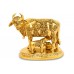 Cow with Calf and Gold Basket in brass