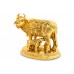 Cow with Calf and Gold Basket in brass