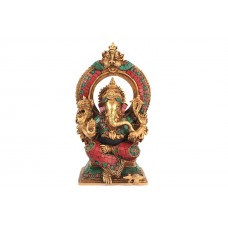 Mahaganapati in Brass with Stonework