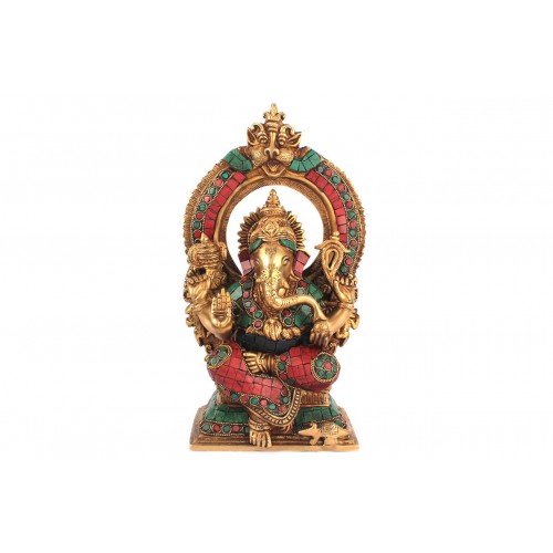 Mahaganapati in Brass with Stonework
