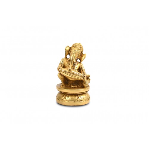 Musical Ganesha in Brass