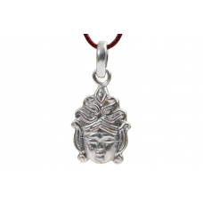 Maa Durga Face Locket in Pure Silver