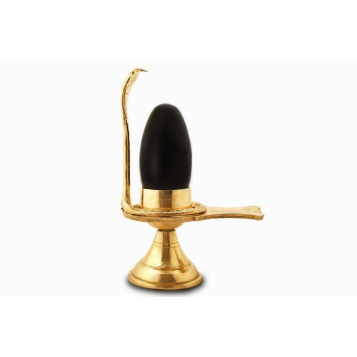 Narmada Shivling Brass Yoni Base Style - cl