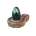 Black Narmada Shivling with Red Jade Yonibase