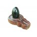 Black Narmada Shivling with Red Jade Yonibase