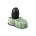 Black Narmada Shivling with Green Jade Yonibase - i