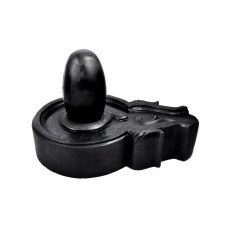 Black Narmada Shivling with Black Marble Yoni Base