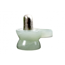 Parad Shivling With Light Green Jade Yonibase - xiii