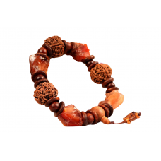 6 mukhi and Red Jade Gemstone Bracelet