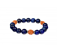 4 Mukhi Rudraksha and Lapis Lazuli Beads Bracelet - i