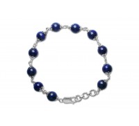 Lapis Lazuli in Pure Silver Flower Caps