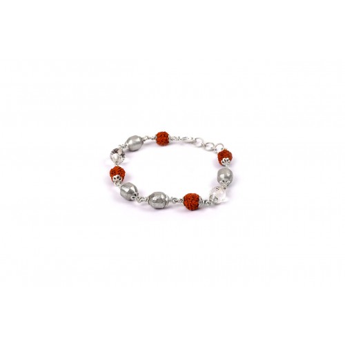 Parad in Sphatik Bracelet and Rudraksha