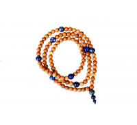 White Sandalwood and Lapis Lazuli Mala