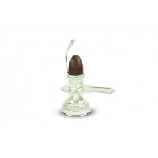 Narmada Lingam with pure silver yoni base