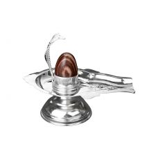 Tribhava Narmada Lingam with Pure Silver Yoni Base