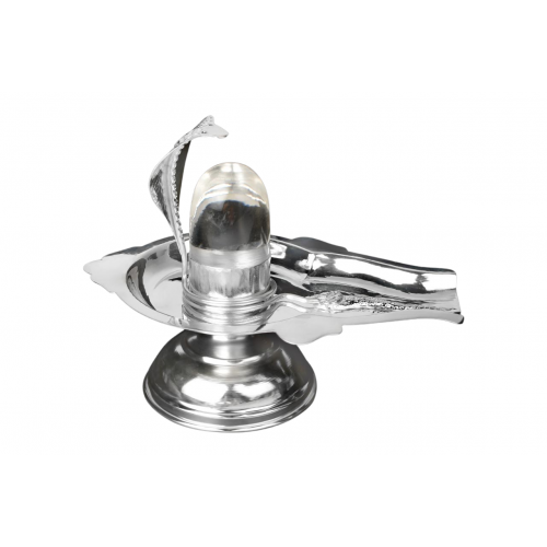 Pure Silver Yoni Base with Sphatik Lingam - xii