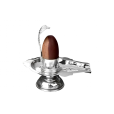 Narmada Lingam With Pure Silver Yoni Base - i