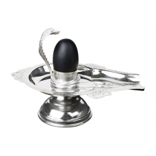 Narmada Lingam with Pure Silver Yoni Base - ix