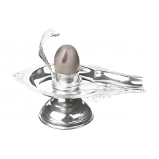 Pure Silver Yoni Base with Tilakdhari Narmada Lingam