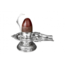 Pure Silver Yoni Base with Narmada Lingam - vi