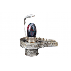 Agate Lingam with Pure Silver Yoni Base