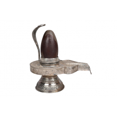 Pure Silver Yoni Base with Narmada Lingam - iv