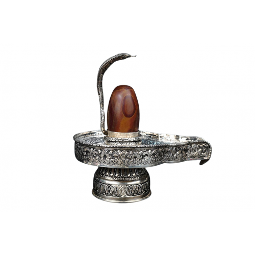 Pure Silver Yoni Base with Ugraya Narmada Lingam