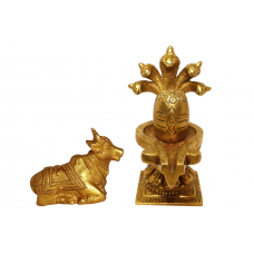 Shivaling with Nandi in Brass - vi