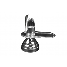 Sphatik Lingam With Pure Silver Yoni Base