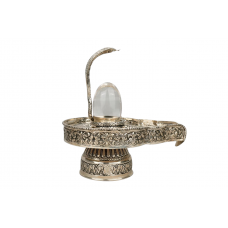 Designer Pure Silver Yoni Base with Crystal Lingam