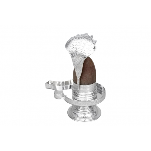 Narmada Lingam with Designer Pure Silver Yoni Base