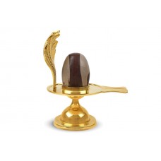 Narmada Shivling Brass Yoni Base Style - x