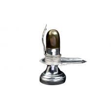 Parad Lingam on Pure Silver Yoni Base - i