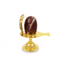 Narmada Shivling With Brass Yoni Base Style - xxi