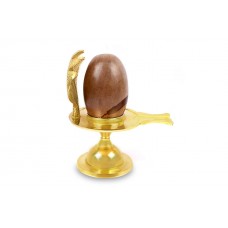 Narmada Shivling With Brass Yoni Base Style - xxix