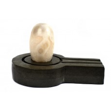 Crystalline White Natral Svayambhu Bana Lingam With Yoni Base - lxix