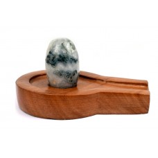 Crystalline White Natral Svayambhu Bana Lingam With Yoni Base - lxxx