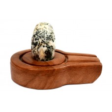 Crystalline White Natral Svayambhu Bana Lingam With Yoni Base - lii