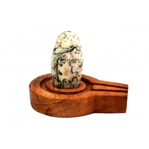 Crystalline White Natral Svayambhu Bana Lingam With Yoni Base - xxxii