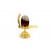 Narmada Shivling with Brass Yoni Base Style - v