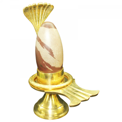 Narmada Shivling Brass Yoni Base Style - cii