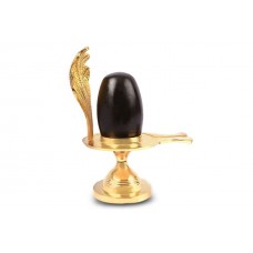 Narmada Shivling Brass Yoni Base Style - cxiv