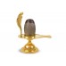 Narmada Shivling Brass Yoni Base Style - v