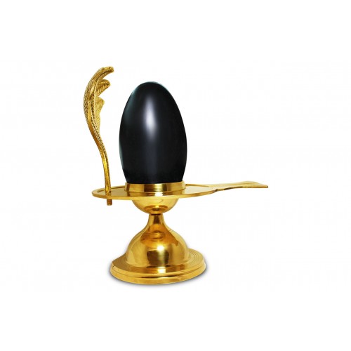 Narmada Shivling Brass Yoni Base Style - x