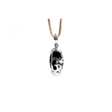 Black Narmada Lingam in Silver Locket