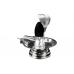 Pure Silver Yoni Base With Black Narmada Lingam