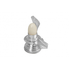 Narmada Shiva Lingram with Pure Silver Yoni Base Style v