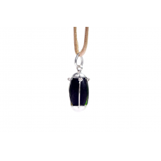 Black Narmada Lingam in Silver Locket