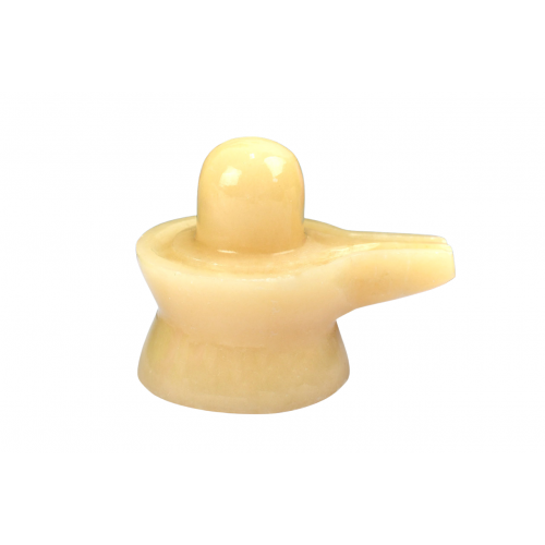 Ivory Yellow Jade Shivling - 57 - gms