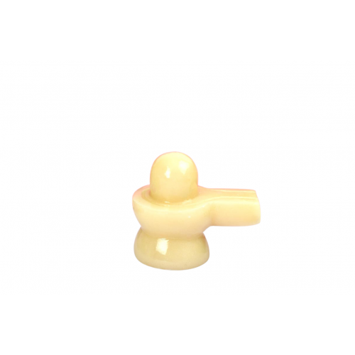 Ivory Yellow Jade Shivling - 85 - gms